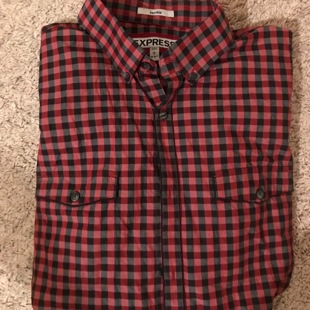 Express “fitted” long sleeve button up